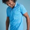 Weird Fish Blue Harlow Recycled Organic Pique Polo Shirt