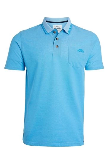 Weird Fish Blue Harlow Recycled Organic Pique Polo Shirt 4 Weird Fish Blue Harlow Recycled Organic Pique Polo Shirt - Image 4