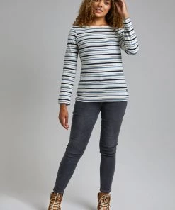 Weird Fish Cream Cotton Striped Long Sleeve T-Shirt