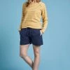 Weird Fish Yellow Cotton Striped Crew-Neck Sweatshirt