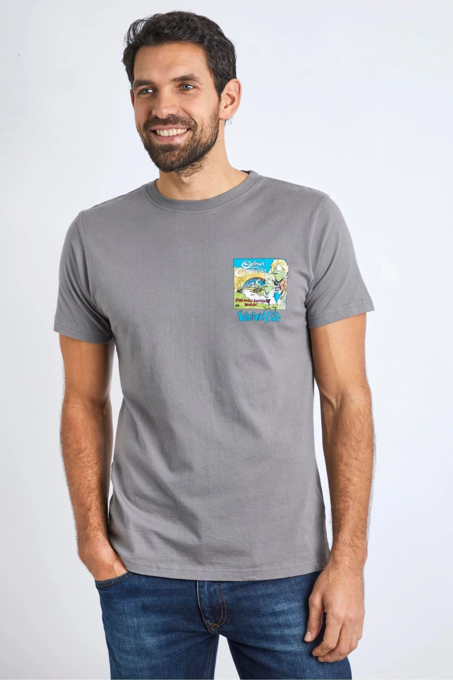 Weird Fish Grey Water Organic Cotton Artist T-Shirt 1 Weird Fish Grey Water Organic Cotton Artist T-Shirt