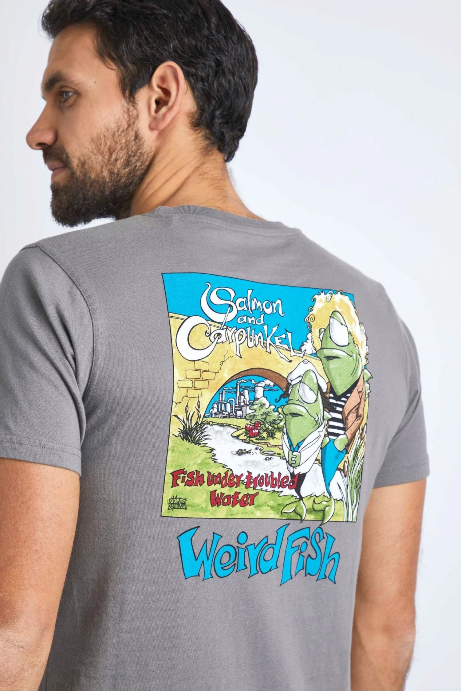 Weird Fish Grey Water Organic Cotton Artist T-Shirt 3 Weird Fish Grey Water Organic Cotton Artist T-Shirt - Image 3