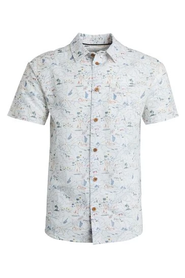 Weird Fish Cream Tribena Short Sleeve Linen Blend Shirt 3 Weird Fish Cream Tribena Short Sleeve Linen Blend Shirt - Image 3