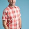 Weird Fish Orange Cotton Slub Short Sleeve Check Shirt