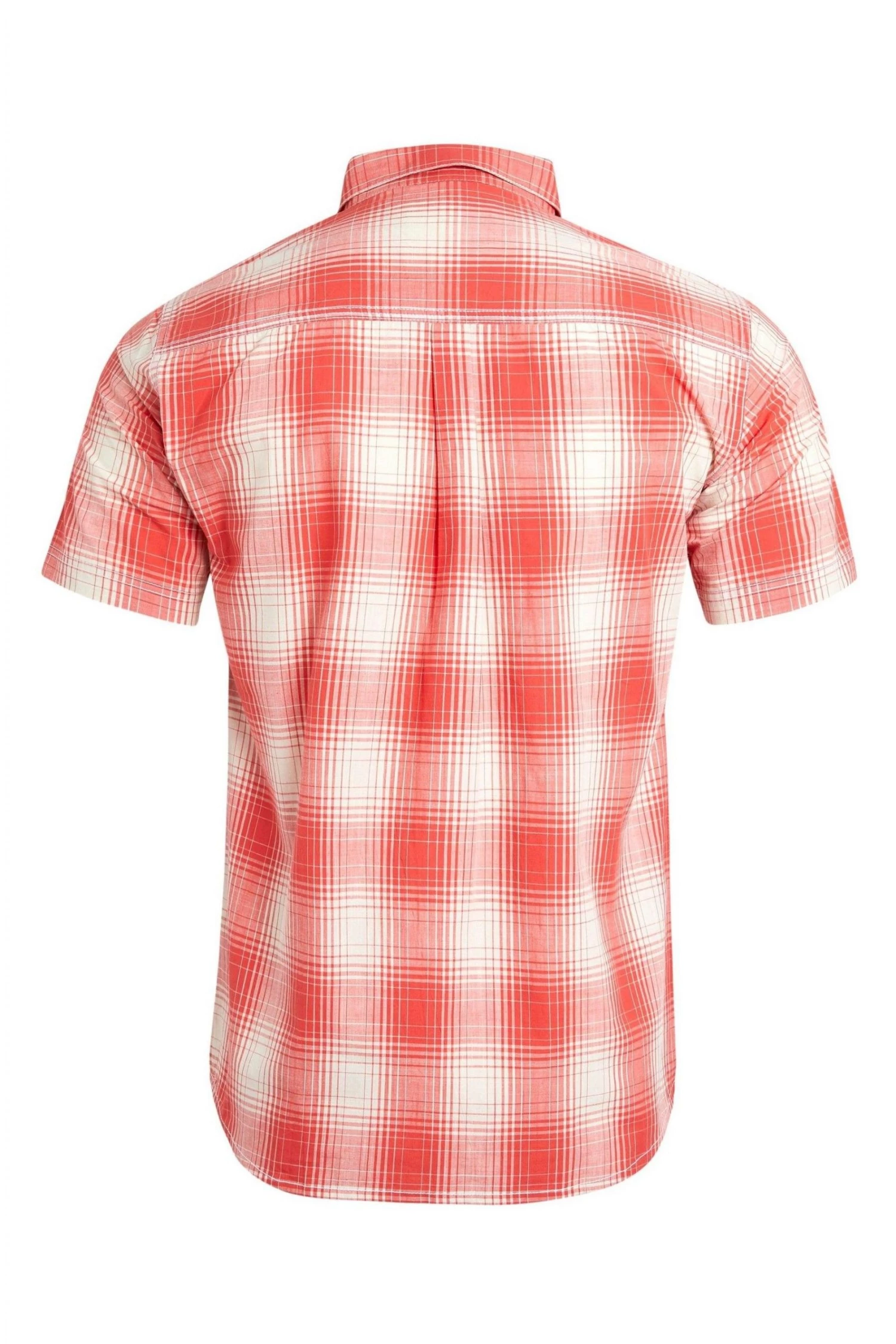 Weird Fish Orange Cotton Slub Short Sleeve Check Shirt 4 Weird Fish Orange Cotton Slub Short Sleeve Check Shirt - Image 4
