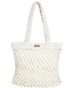 Weird Fish Cream Conzumel Crochet Tote Bag