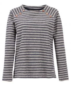 Weird Fish Blue Cotton Striped Crew Neck Sweatshirt -Weird Fish Sales unnamed file 908 scaled