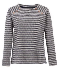 Weird Fish Blue Cotton Striped Crew Neck Sweatshirt -Weird Fish Sales unnamed file 910