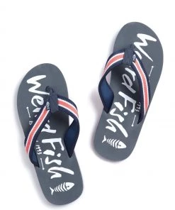 Weird Fish Grey Waterford Printed Flip Flops