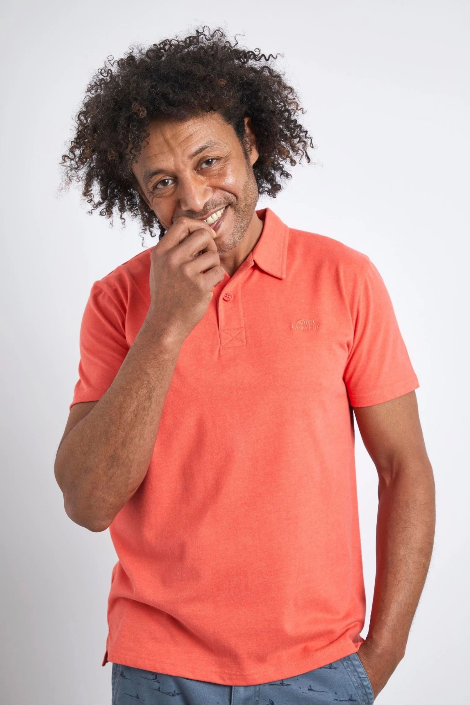 Weird Fish Orange Jetstream Recycled Organic Polo Shirt 1 Weird Fish Orange Jetstream Recycled Organic Polo Shirt