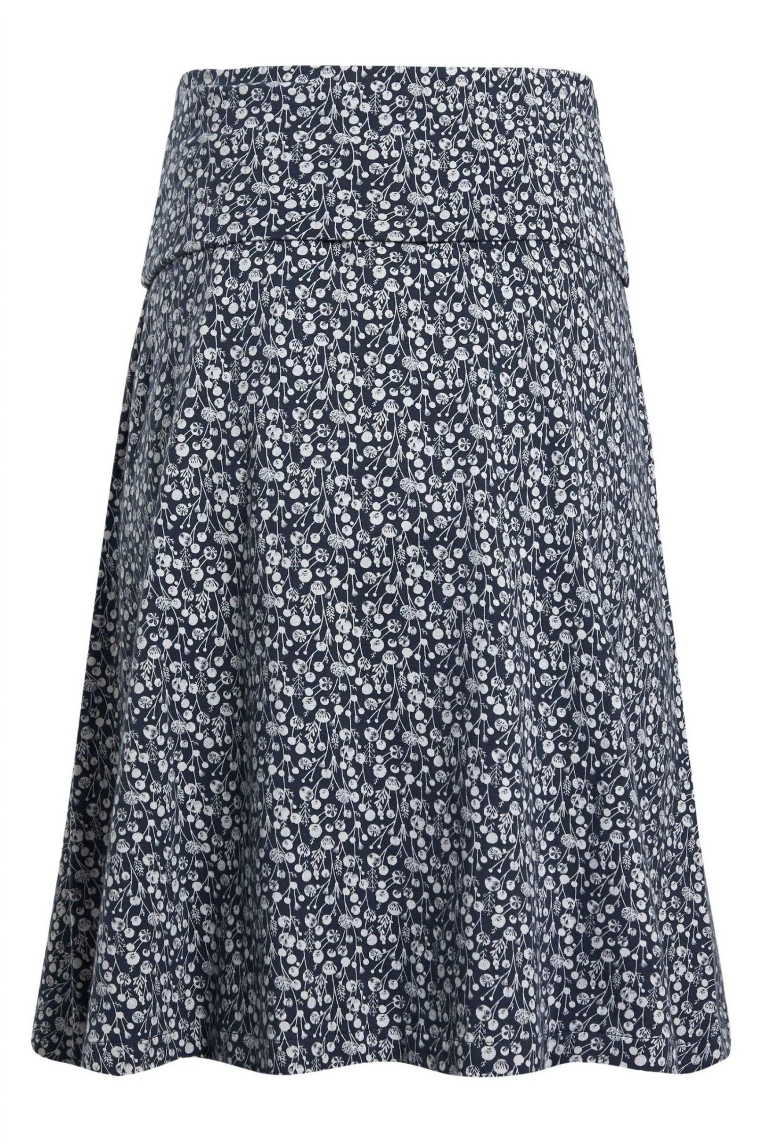 Weird Fish Blue Malmo Printed Organic Cotton Jersey Skirt 4 Weird Fish Blue Malmo Printed Organic Cotton Jersey Skirt - Image 4