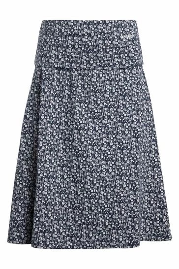 Weird Fish Blue Malmo Printed Organic Cotton Jersey Skirt 5 Weird Fish Blue Malmo Printed Organic Cotton Jersey Skirt - Image 5