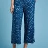 Weird Fish Blue Tresco ECOVERO™ Printed Cropped Trousers