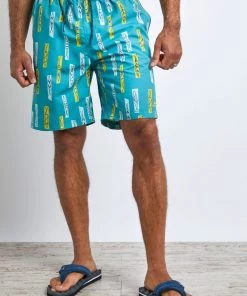 Weird Fish Green Marina Printed Board Shorts