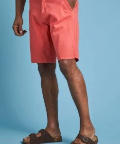 Weird Fish Orange Rayburn Organic Cotton Flat Front Shorts