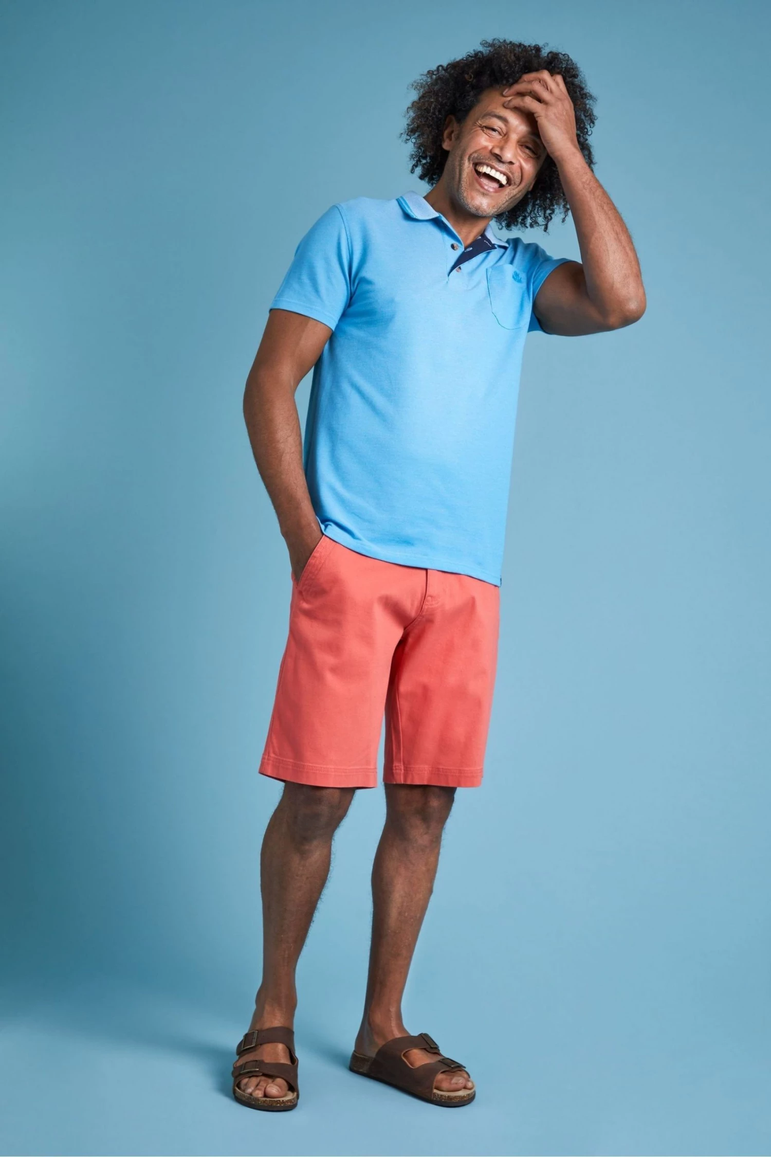 Weird Fish Orange Rayburn Organic Cotton Flat Front Shorts 3 Weird Fish Orange Rayburn Organic Cotton Flat Front Shorts - Image 3