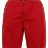 Weird Fish Red Murrisk Organic Cotton Casual Shorts