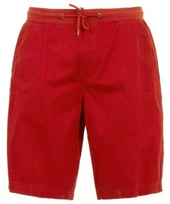 Weird Fish Red Murrisk Organic Cotton Casual Shorts