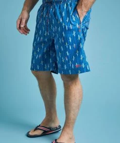 Weird Fish Blue Marina Printed Board Shorts