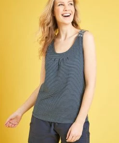 Weird Fish Blue Nilly Organic Cotton Vest