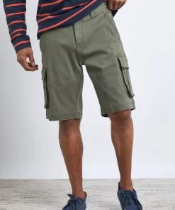 Weird Fish Green Rigney Organic Cotton Cargo Shorts