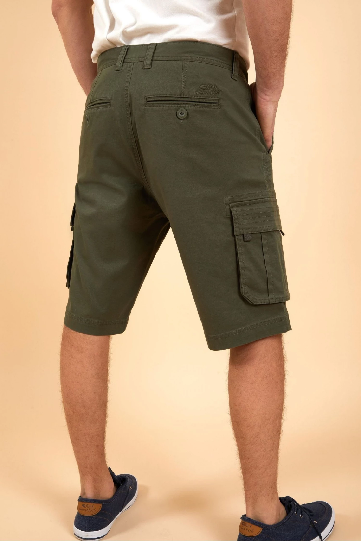 Weird Fish Green Rigney Organic Cotton Cargo Shorts 2 Weird Fish Green Rigney Organic Cotton Cargo Shorts - Image 2